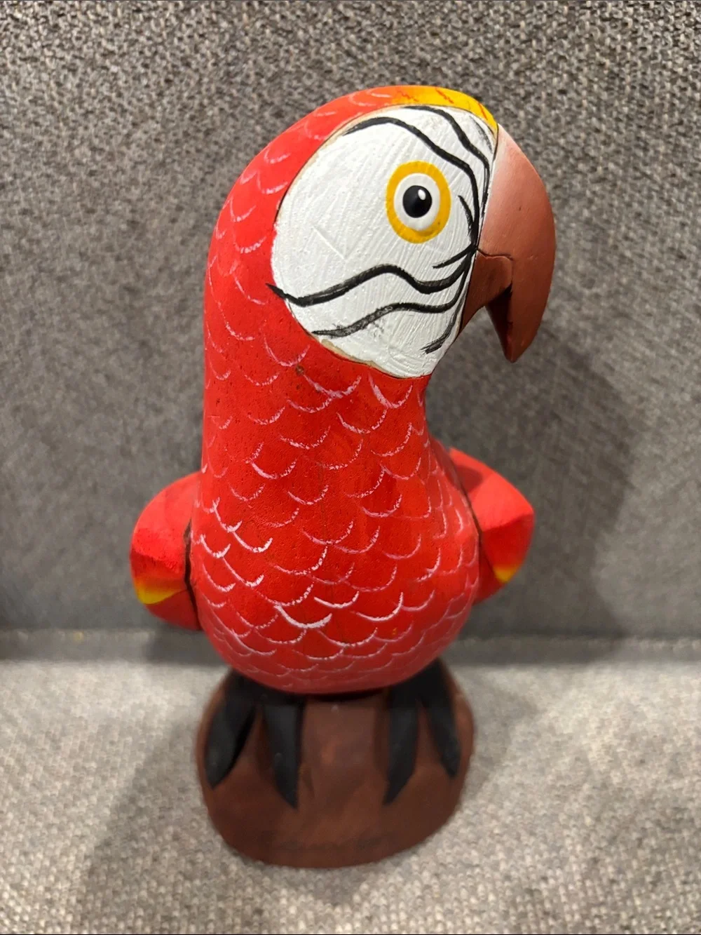 Colorful Red & Blue Parrot Bird Figurine for Pets Display